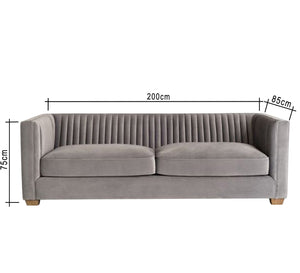 Cascading fabric pleated sofa with backrest