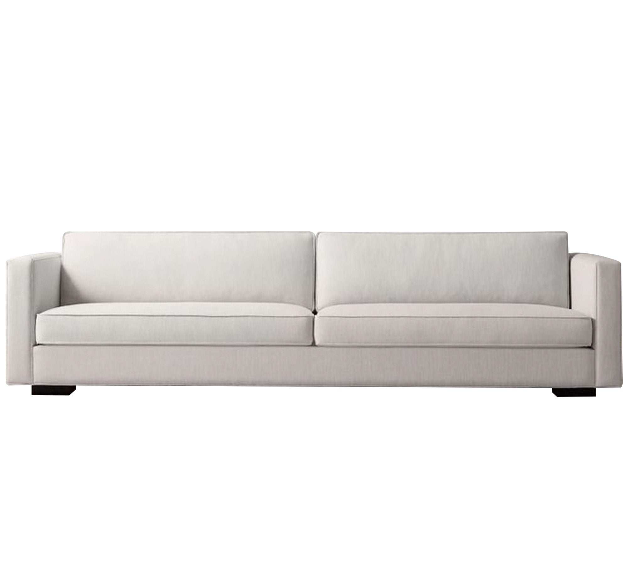 White sofa with thin armrests