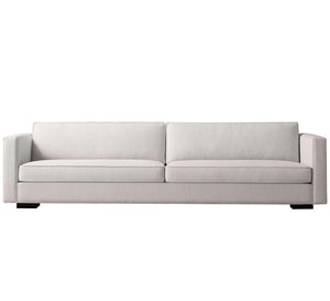 White sofa with thin armrests