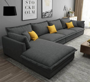 L-Shaped Sofa: Stylish Comfort in Chic Gray