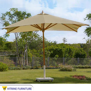 Wooden garden umbrella