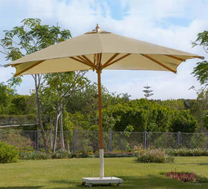 Wooden garden umbrella