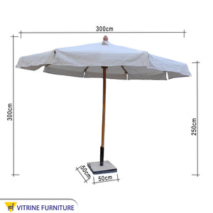 Wooden garden umbrella