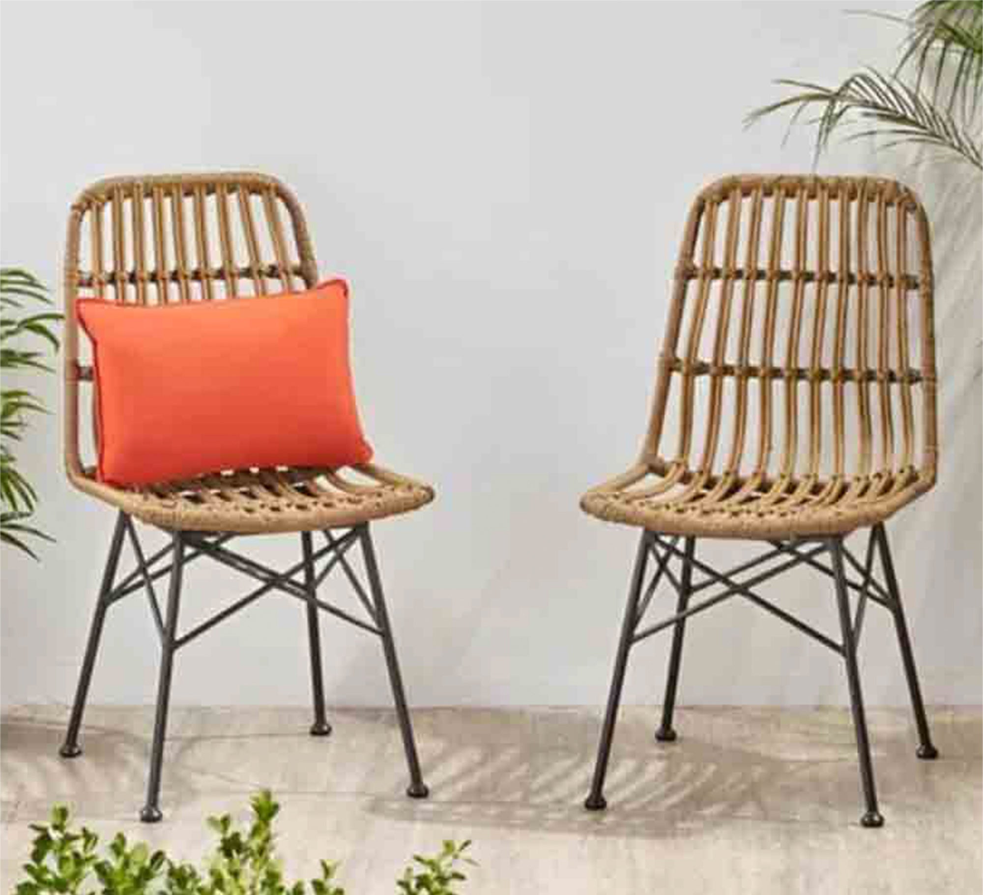 Rattan chair with high back