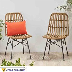 Rattan chair with high back