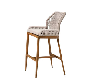 Beige rattan bar stool