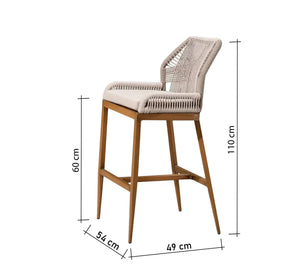 Beige rattan bar stool