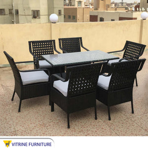 Outdoor set of 6 chairs