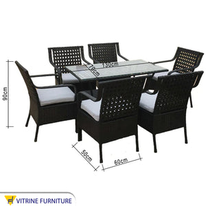 Outdoor set of 6 chairs