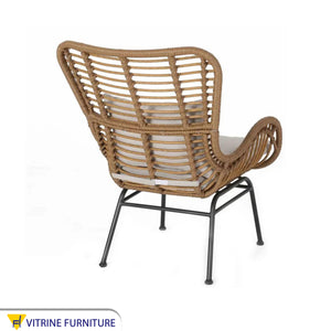 Beige rattan chairs set