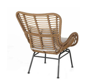 Beige rattan chairs set