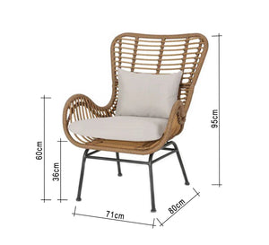 Beige rattan chairs set