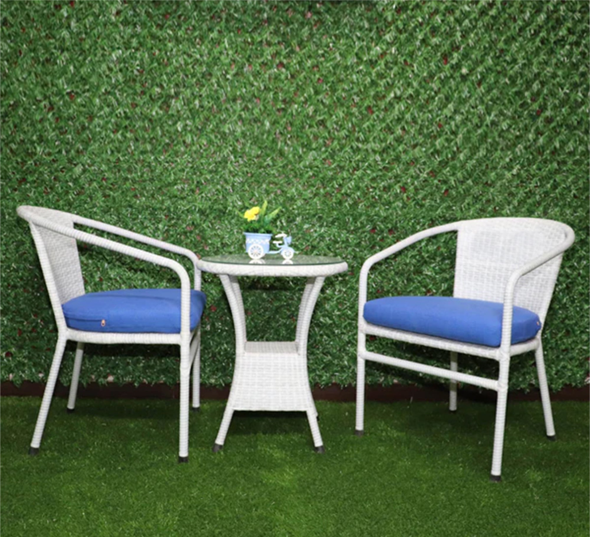 White outdoor seating set