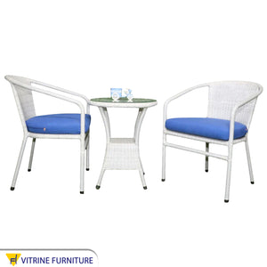 White outdoor seating set