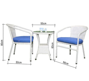 White outdoor seating set