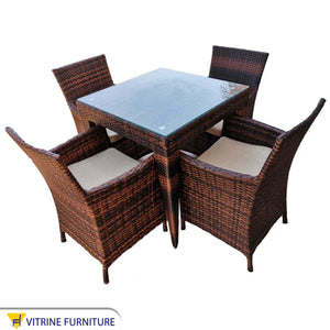 Brown outdoor seating set