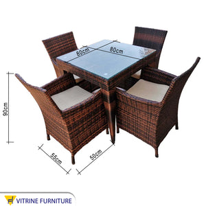 Brown outdoor seating set