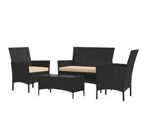 Black and beige outdoor seating set