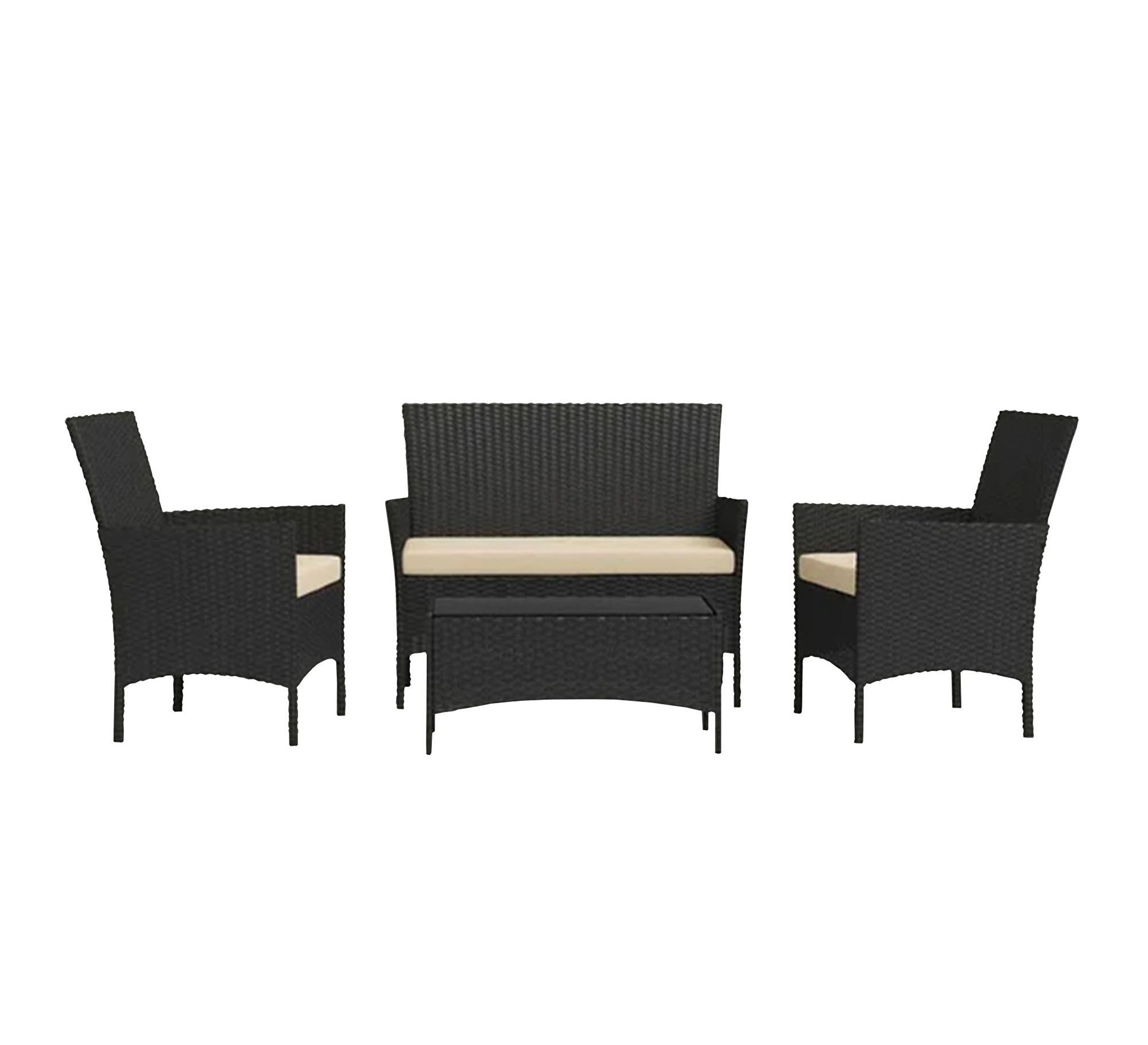 Black and beige outdoor seating set