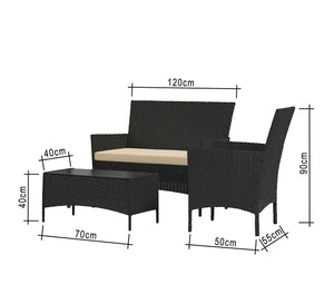 Black and beige outdoor seating set