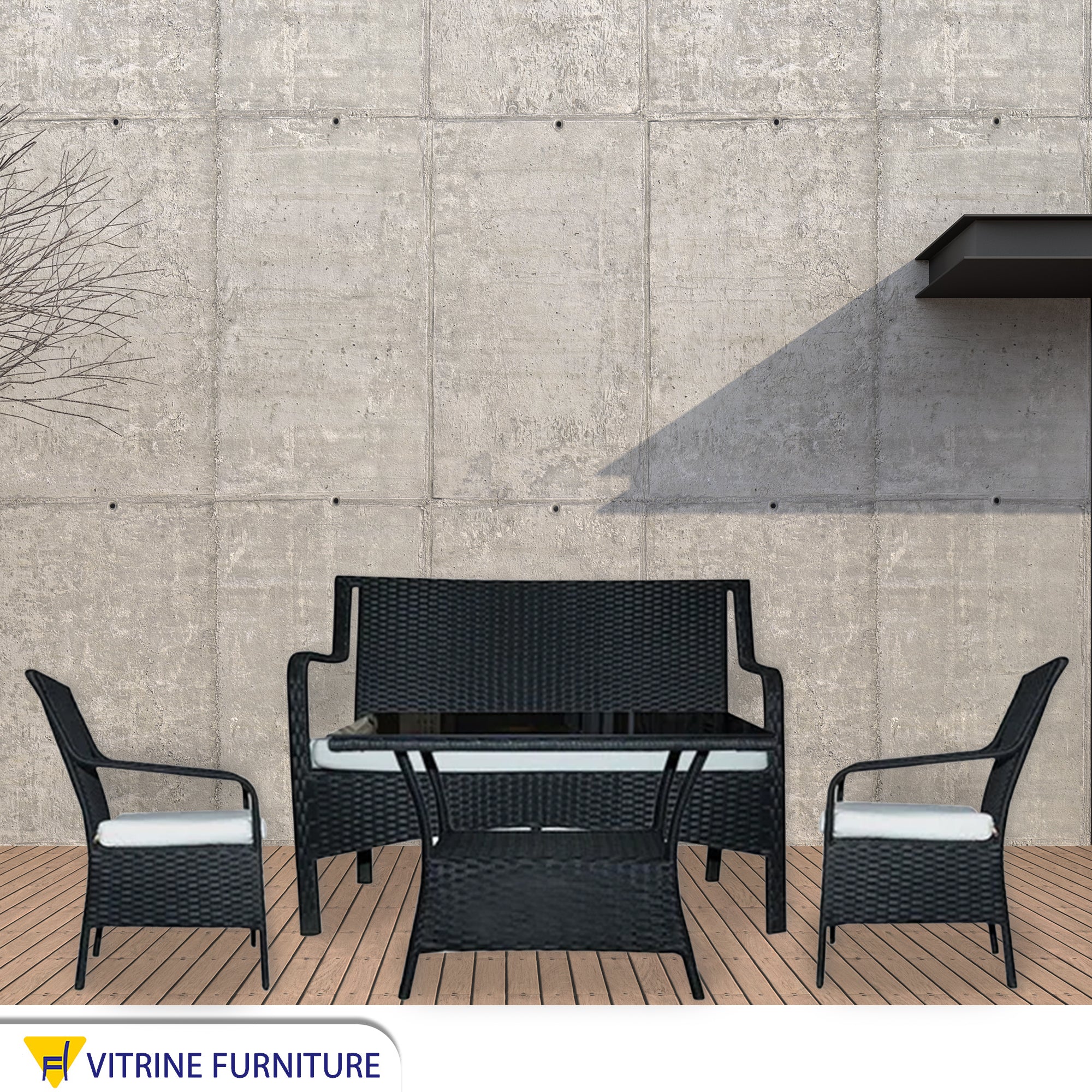 Black outdoor seating set