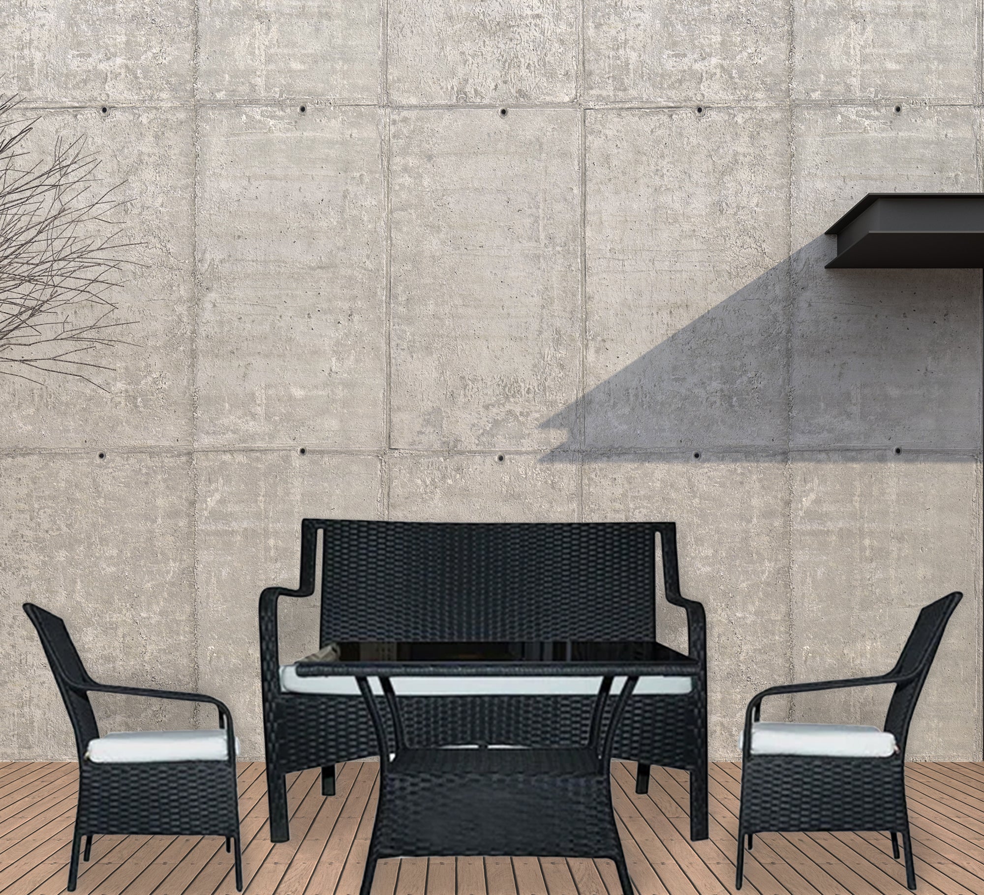 Black outdoor seating set