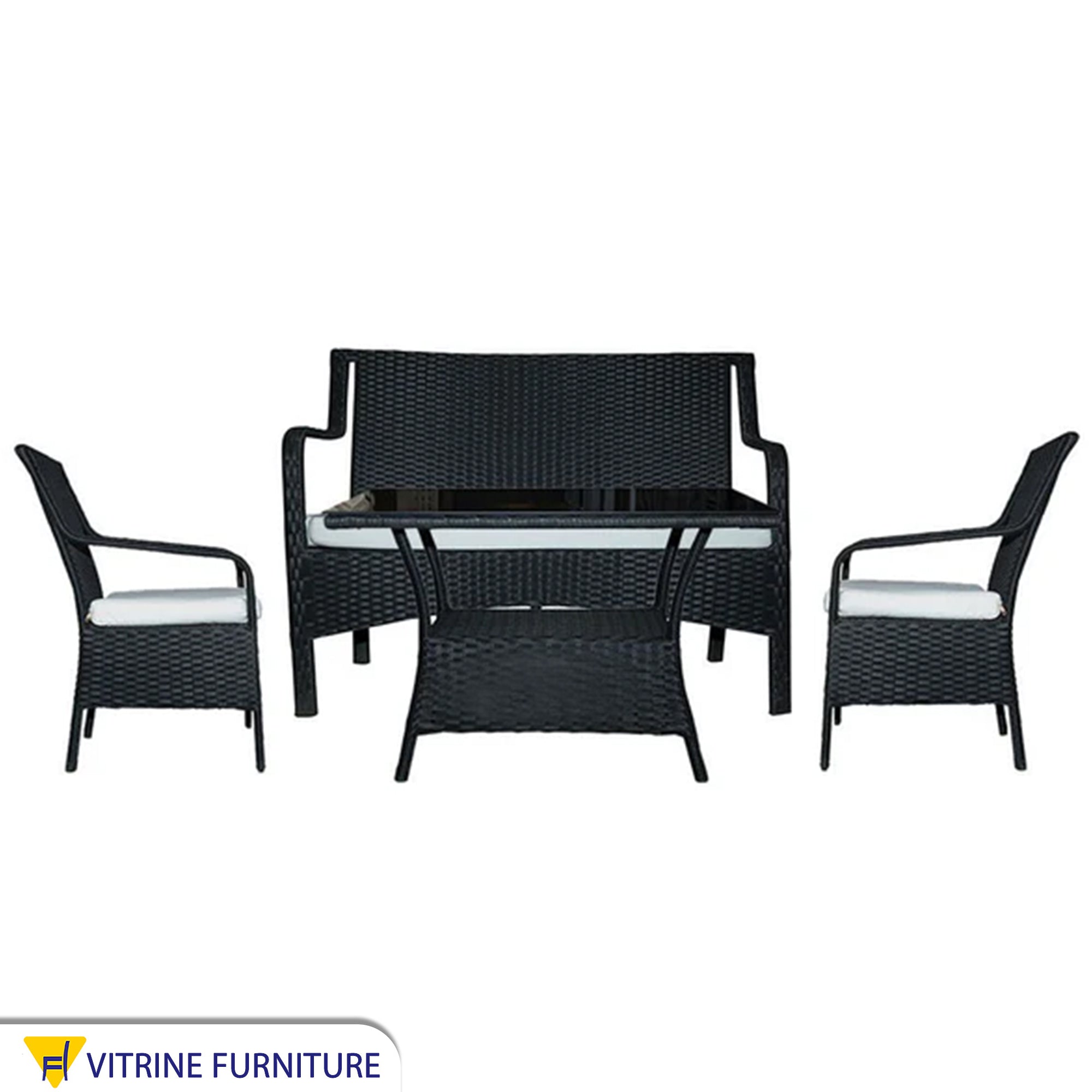 Black outdoor seating set