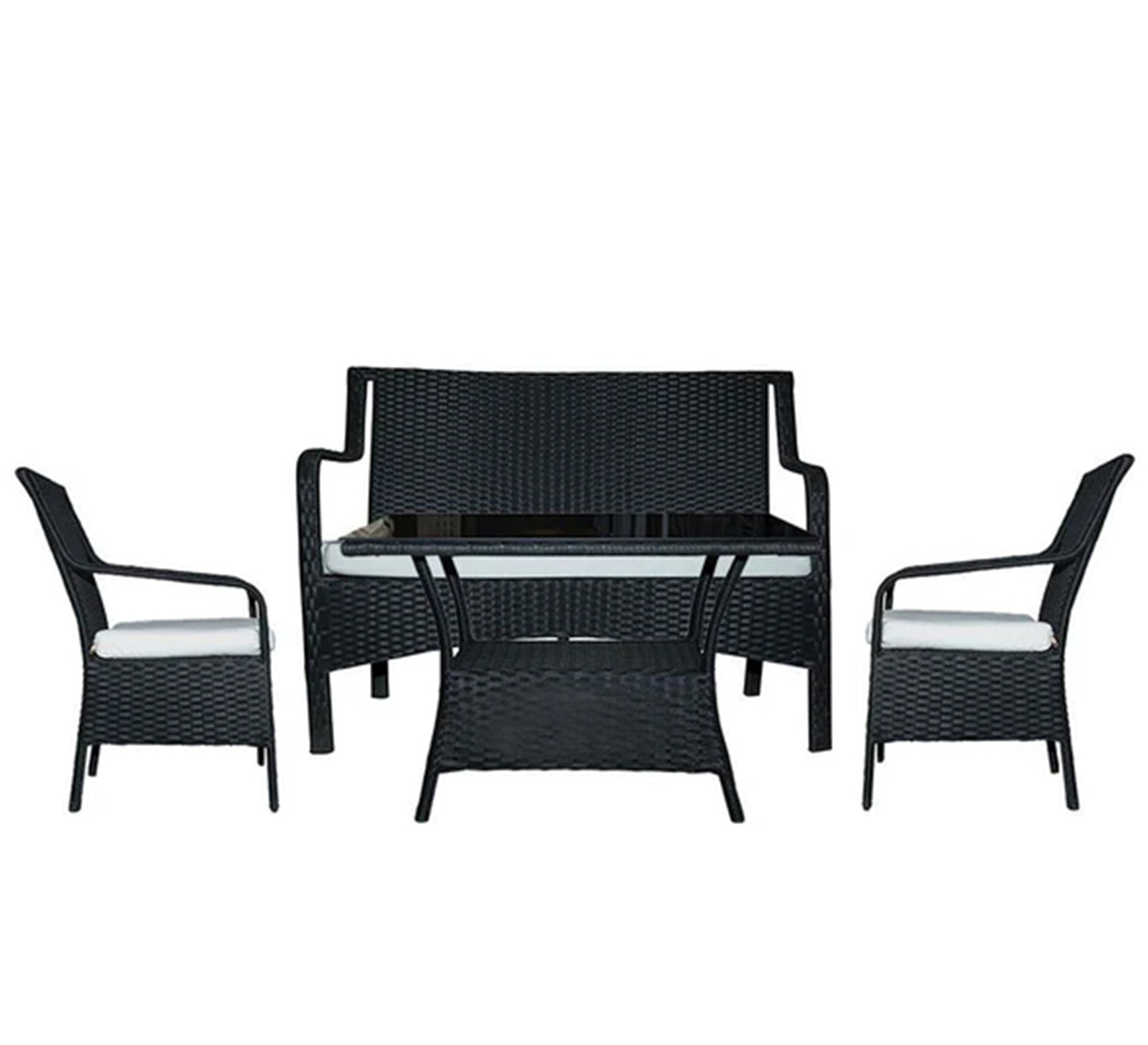 Black outdoor seating set