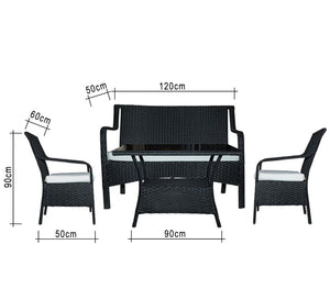 Black outdoor seating set