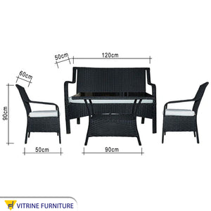 Black outdoor seating set