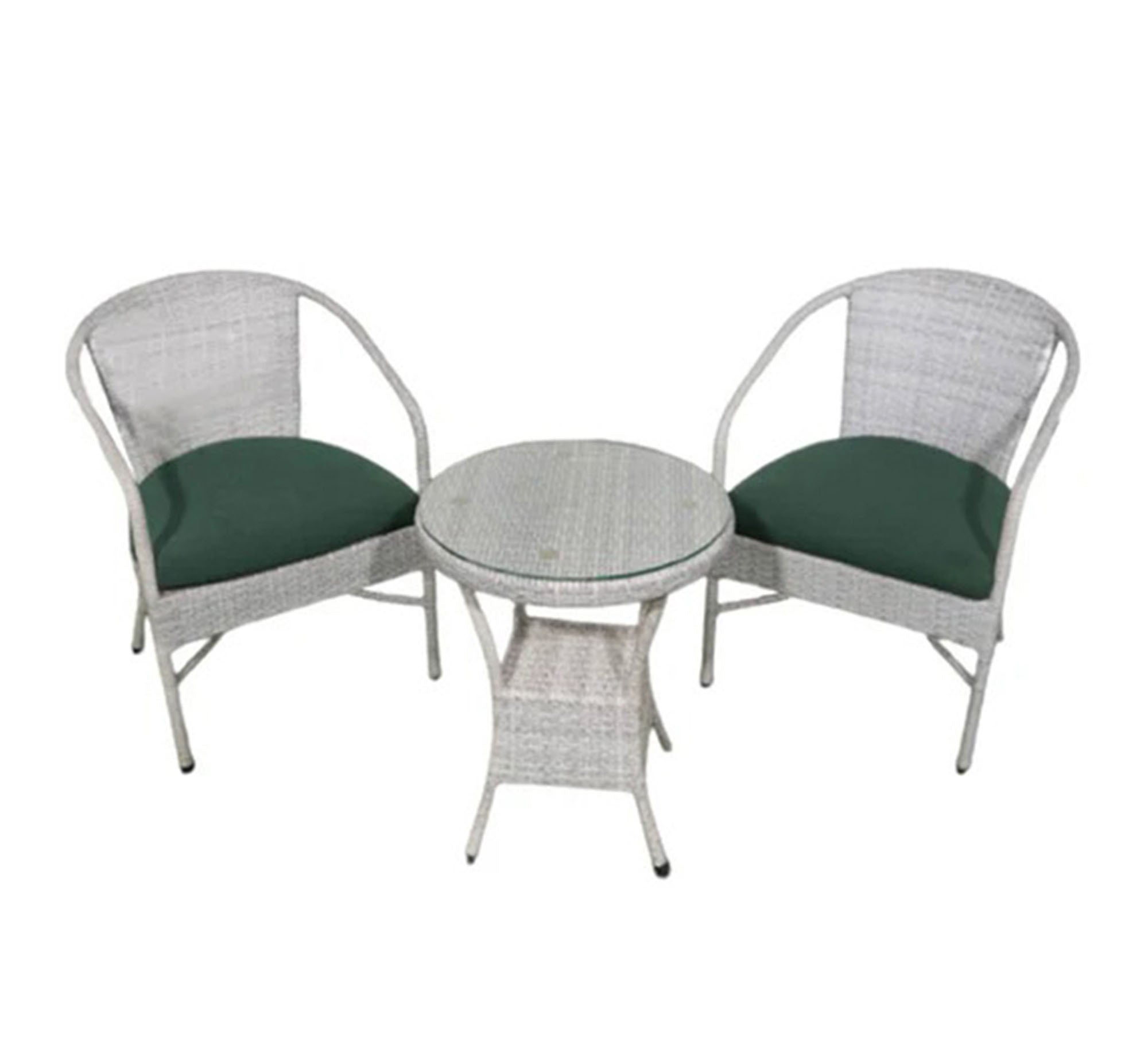 White and green outdoor seating set