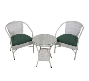 White and green outdoor seating set