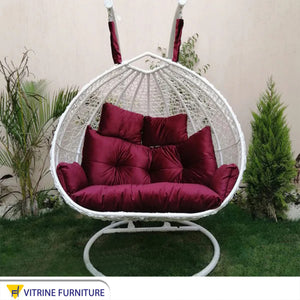 White swing chair for two people