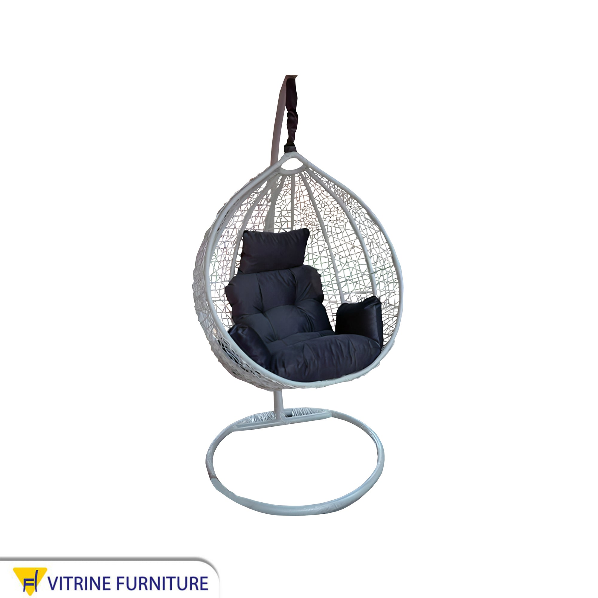 Black and white swing chair