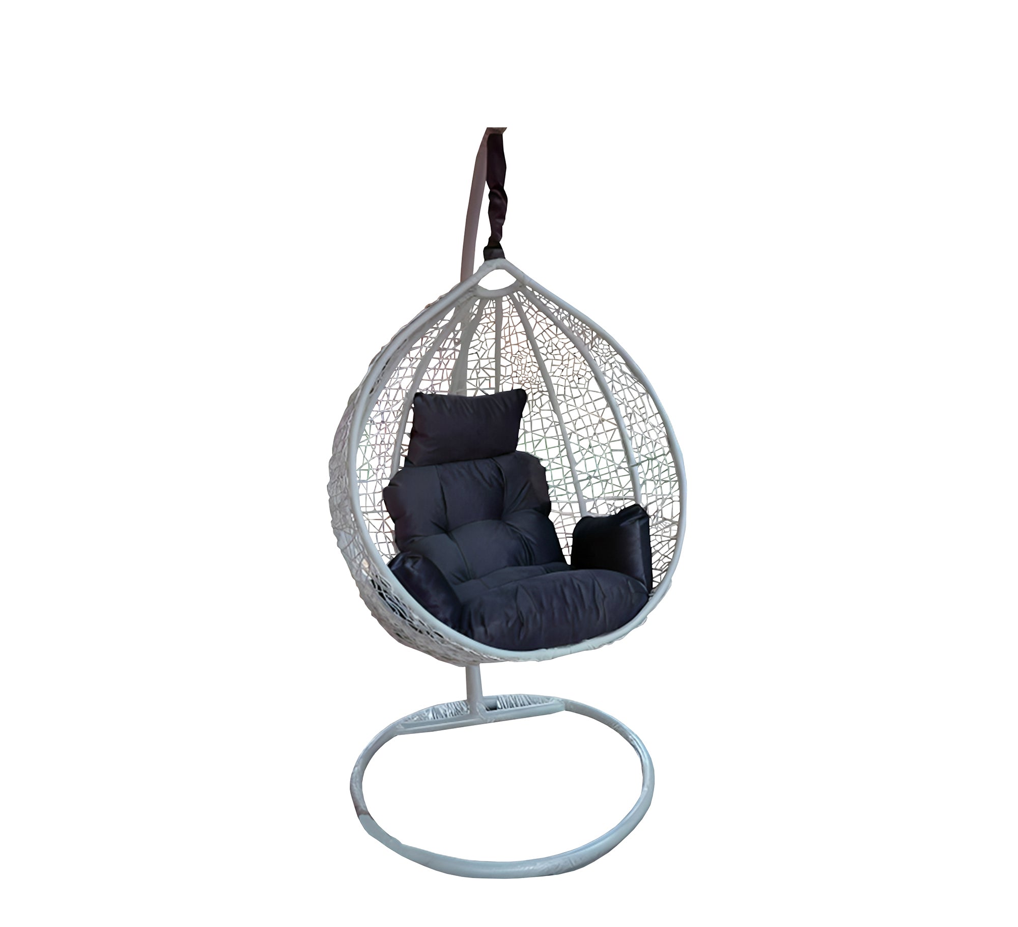 Black and white swing chair