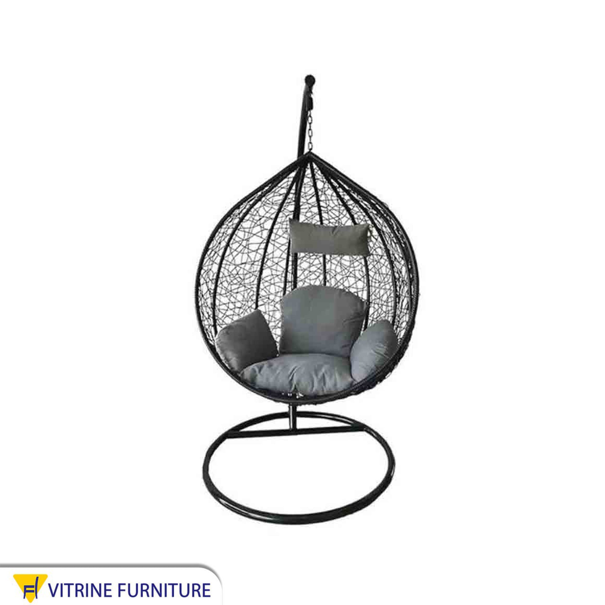 Black and gray outdoor swing