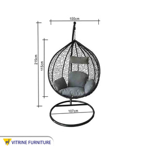 Black and gray outdoor swing