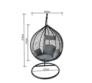 Black and gray outdoor swing