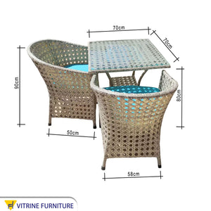 An outdoor set of 4 chairs and a table