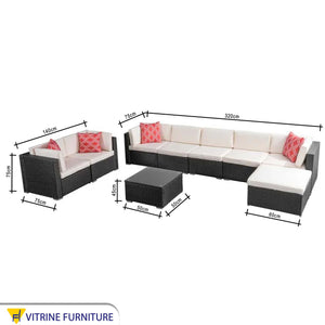 Outdoor corner and sofa set