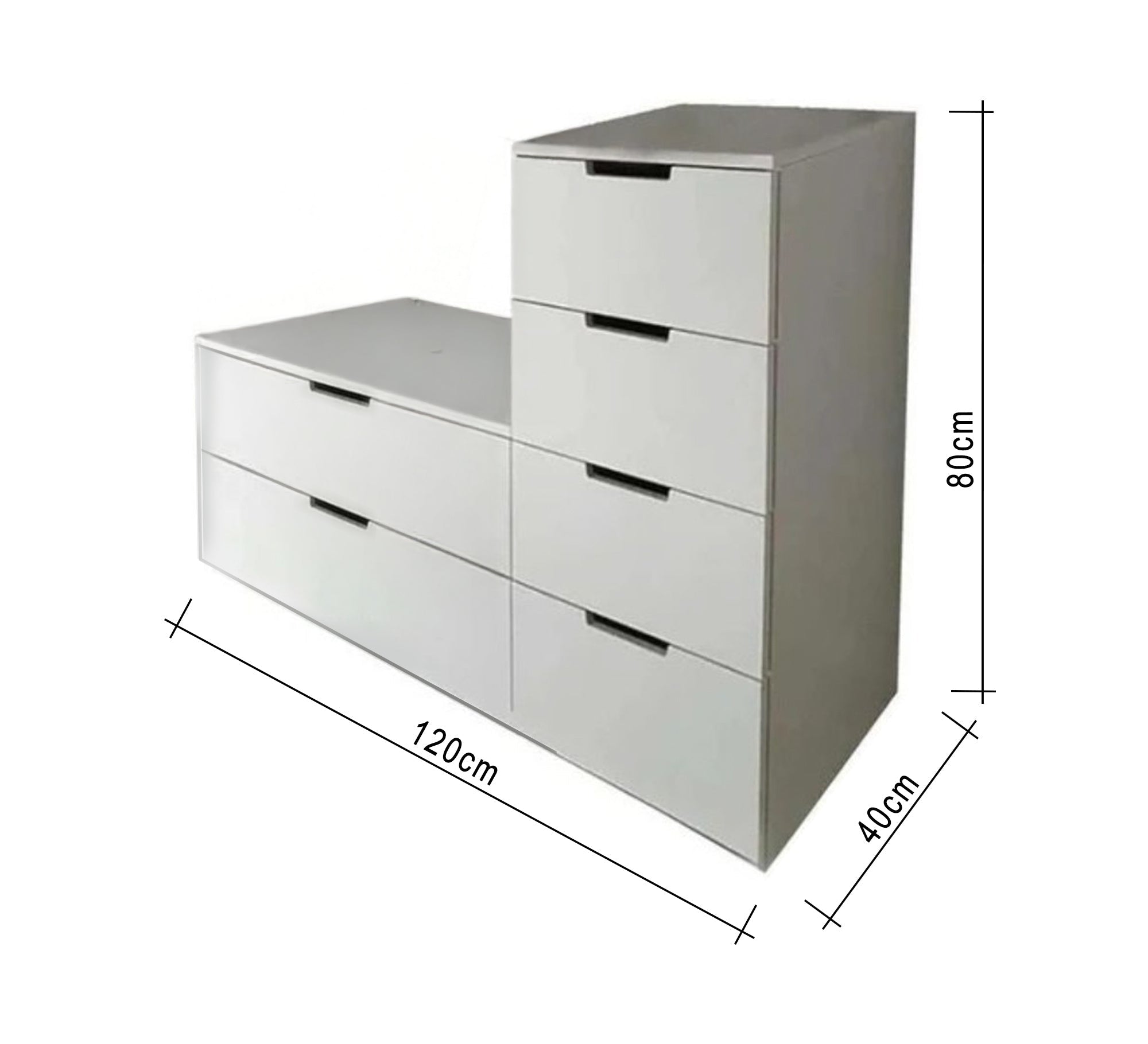 White shoe rack with a bench and storage drawers Additional items: