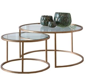 Round steel table set