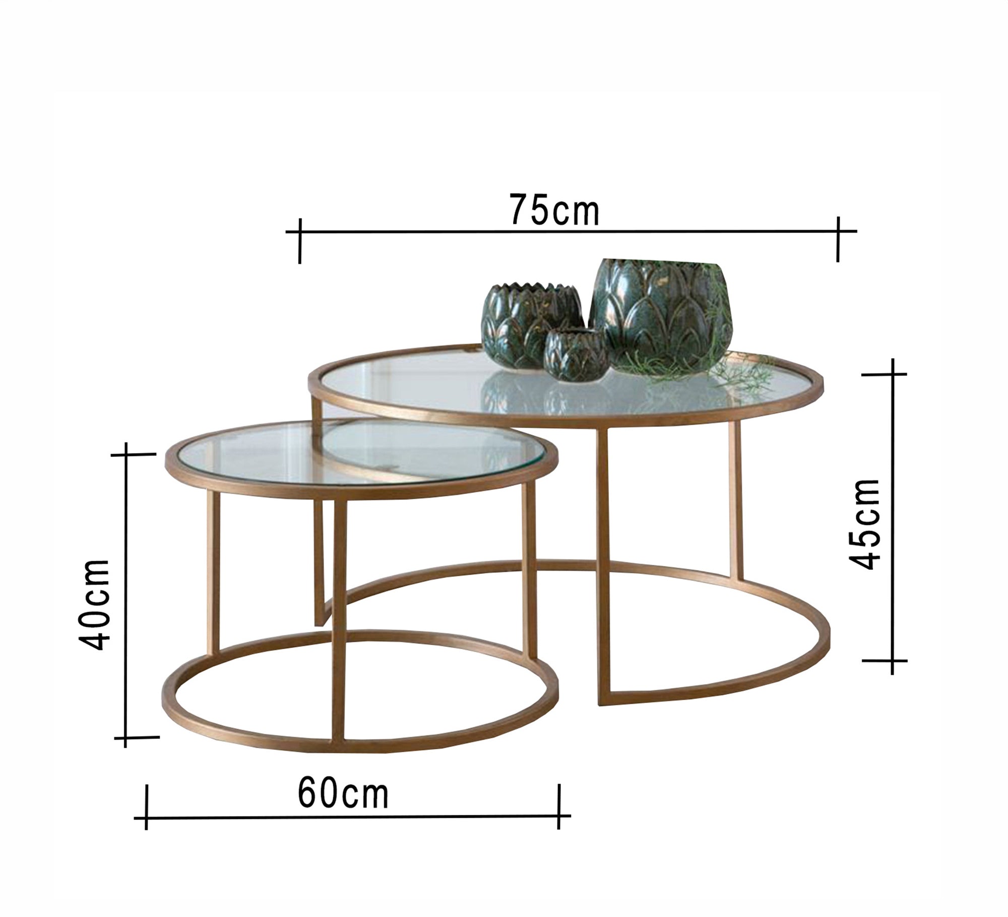 Round steel table set