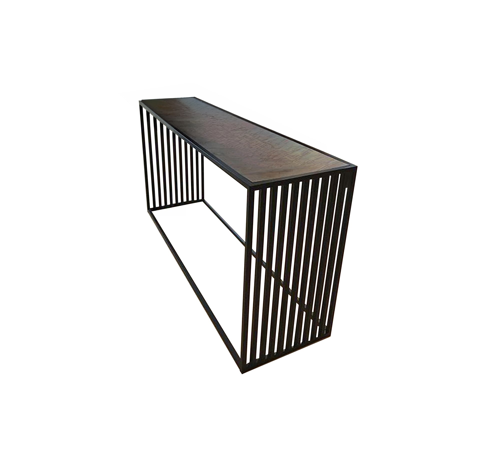 Modern console with black glass