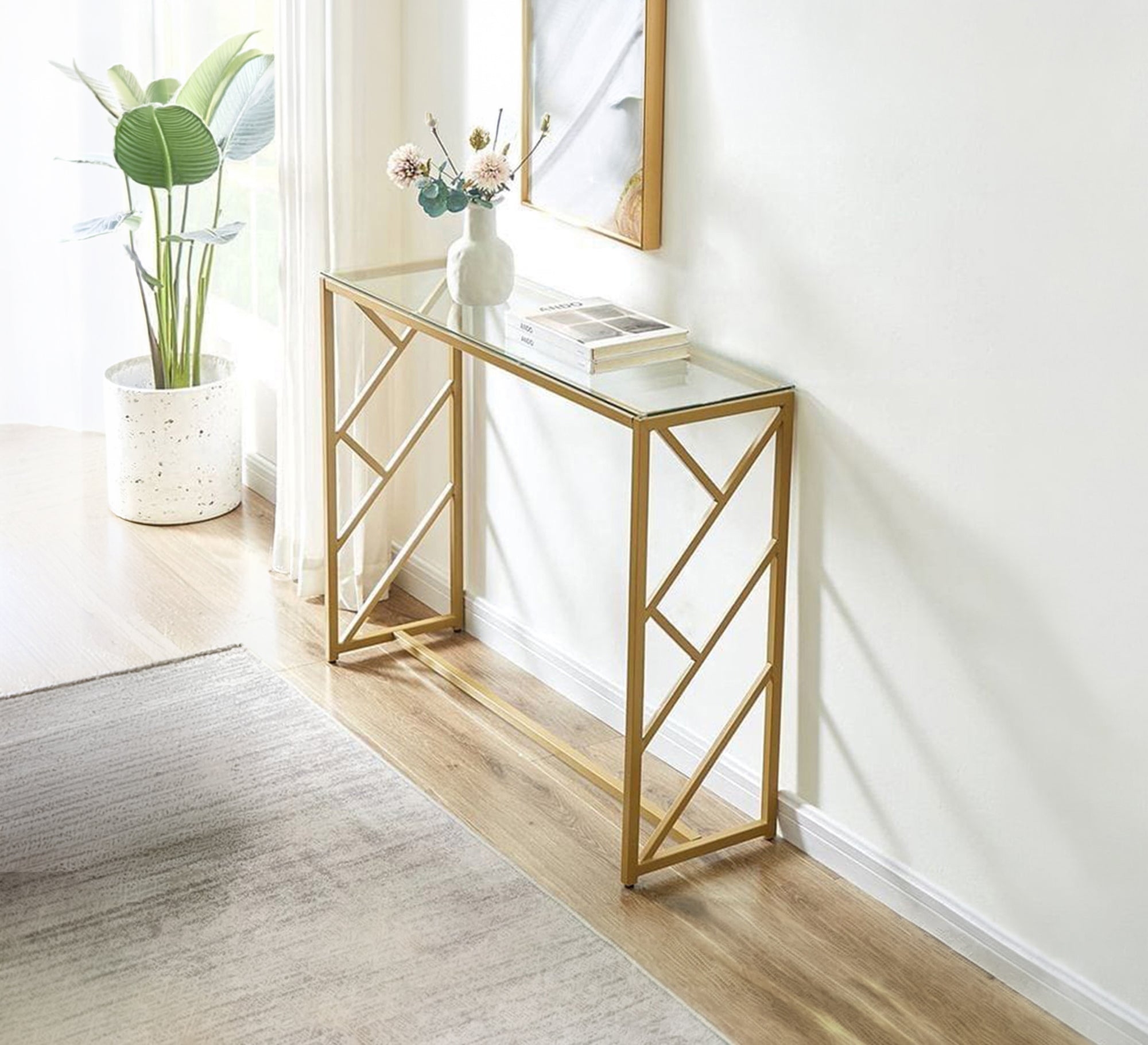Golden console in soft design