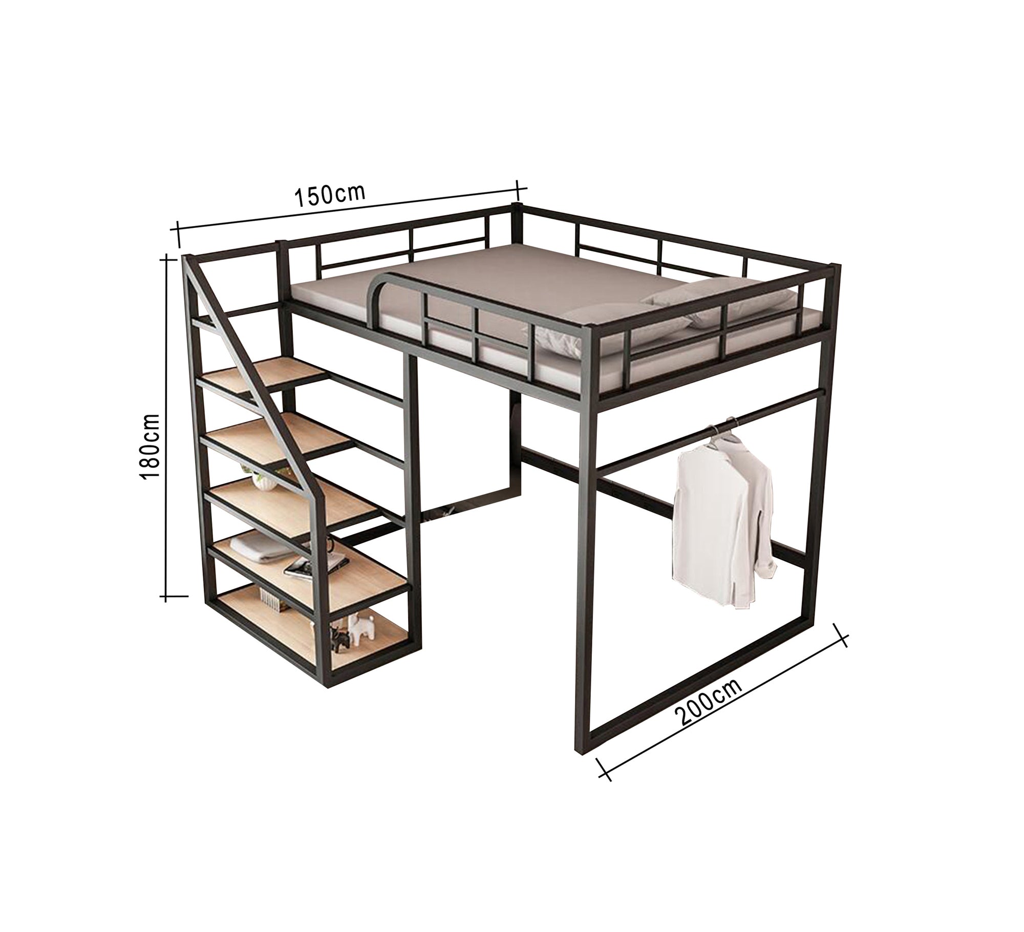 Children's bed with Shelves
