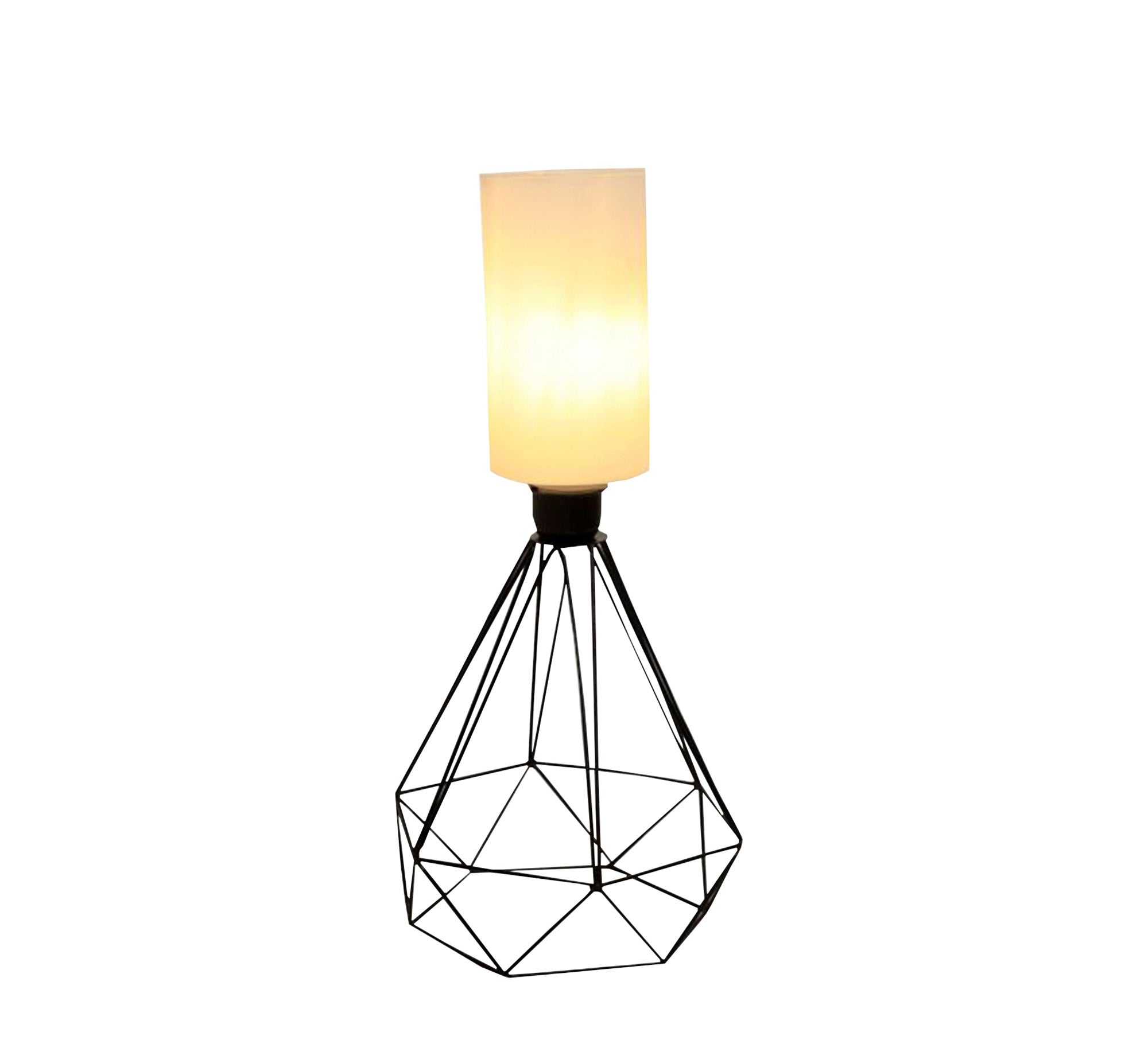 Lampshades with a hollow conical black cage