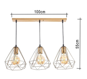 Hanging ruler with 3 cage pendants