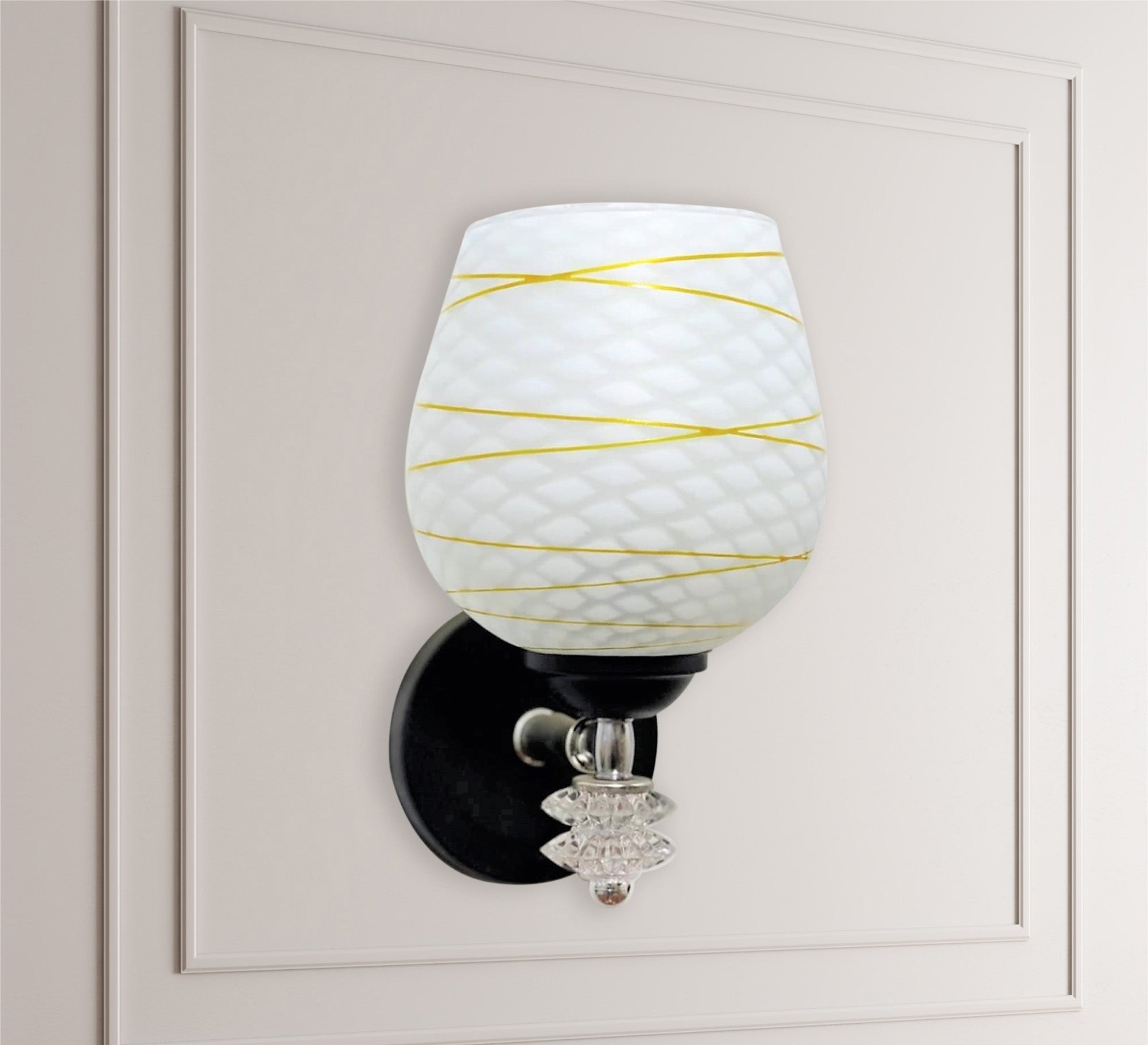 White glass wall lamp