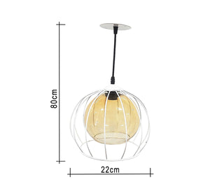 White ceiling lamp with clear glass